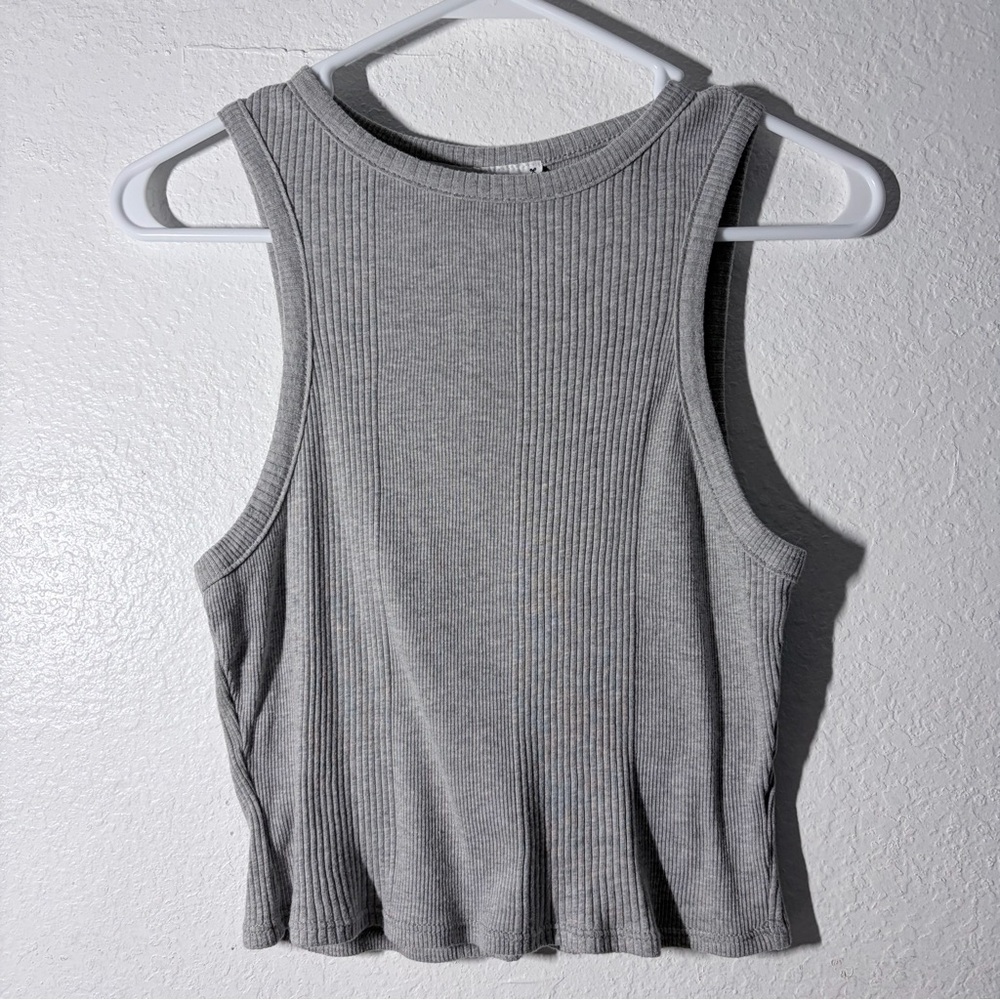 Urban outfitters Basic Ribbed Tank Top cropped - Gray